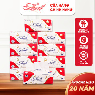 Combo 35 Gói Giấy rút đa năng Silkwell lau bếp, khăn giấy 100 tờ 2 lớp siêu dai lau sạch tiện lợi