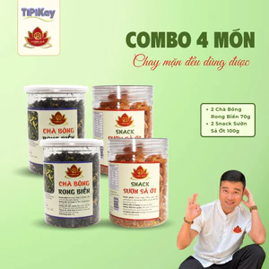 Combo 2 Chà Bông Rong Biển 70g + 2 Snack Sườn Sả Ớt 100g - TiPiKay Shop