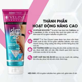 [CHE SP] Kem Tan Mỡ Eveline Slim Extreme 4D Lấy Lại Vóc Dáng Cho Người Ít Vận Động, Ngồi Nhiều, Sau Sinh, Tuýp 250ml