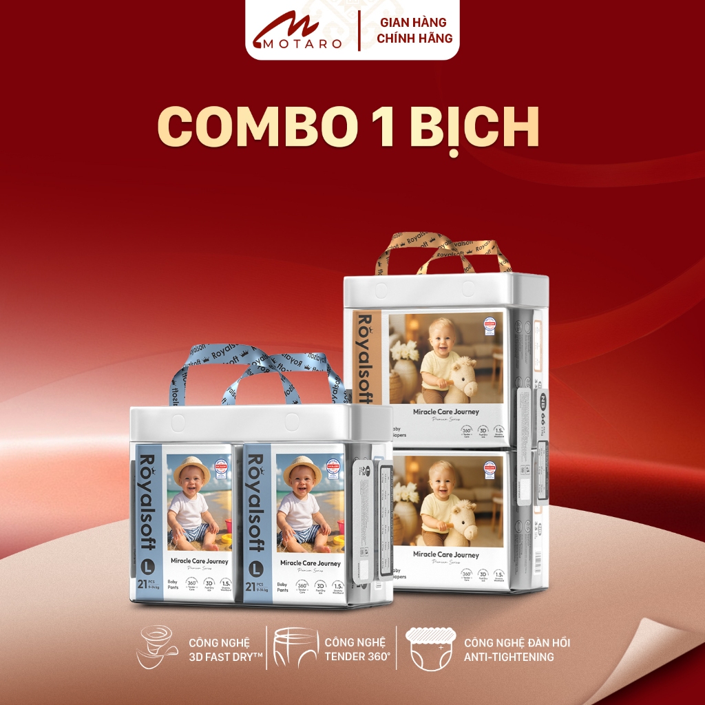 1 Bịch Tã Bỉm Royalsoft NB66/S60/M56/M44/L42/XL40/XXL36/XXXL34/XXXXL32