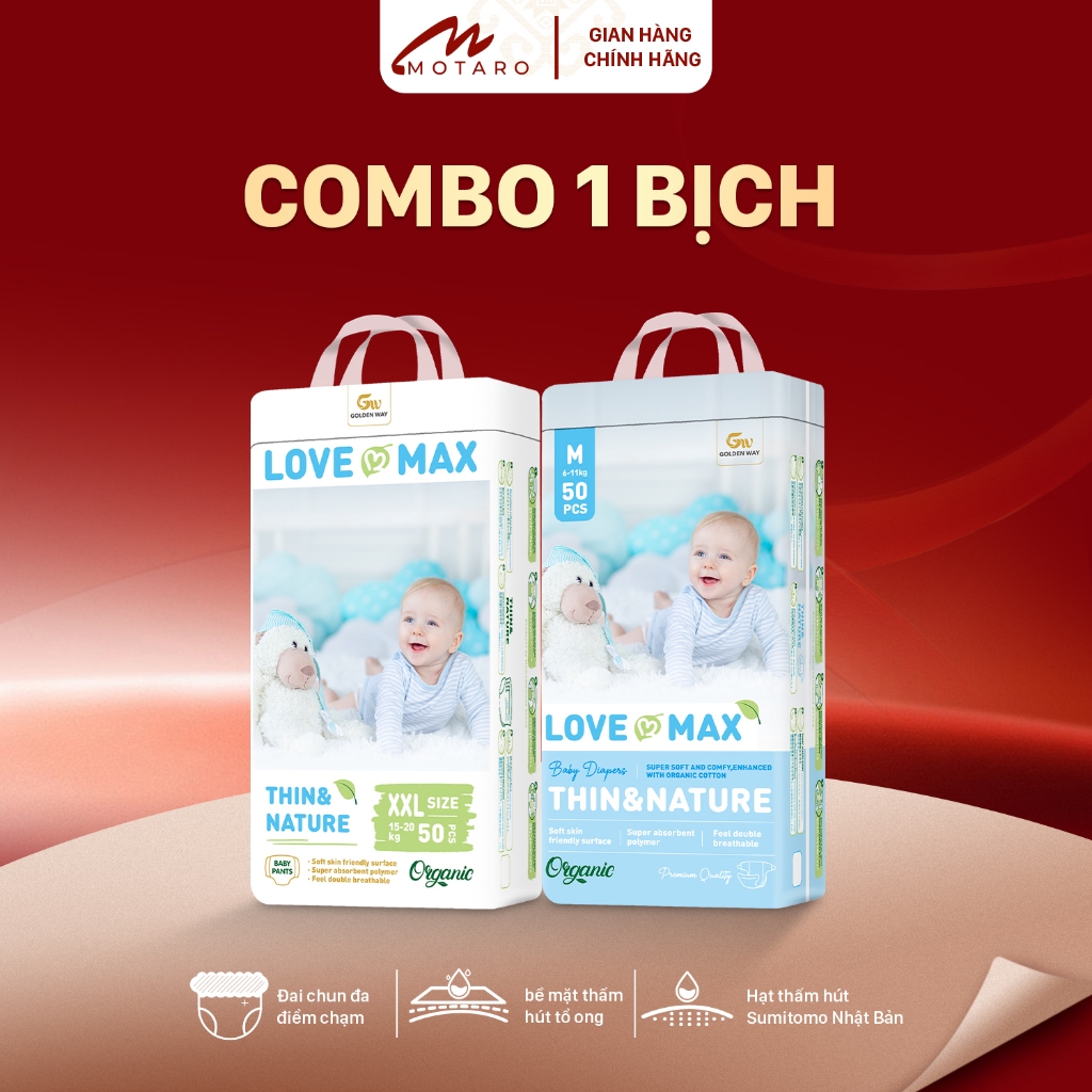 1 Bịch Tã Bỉm Lovemax Cho Trẻ Em Từ Size Newborn Đến Size XXXXXL