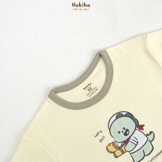 Bộ quần áo cộc tay phối viền hình gấu đáng yêu cho bé Hokiha vải cotton mềm mại, thoáng mát size 8-17kg BB34