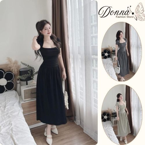 Váy nữ Donna HCOM25277,đầm nữ duôi cá cổ vuông siêu sang quyến rũ đi chơi dự tiệc