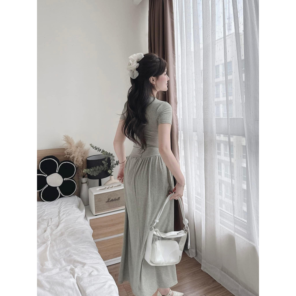 Váy nữ Donna HCOM25277,đầm nữ duôi cá cổ vuông siêu sang quyến rũ đi chơi dự tiệc
