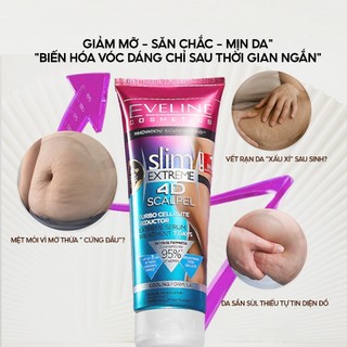 [CHE SP] Kem Tan Mỡ Eveline Slim Extreme 4D Lấy Lại Vóc Dáng Cho Người Ít Vận Động, Ngồi Nhiều, Sau Sinh, Tuýp 250ml