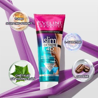 [CHE SP] Kem Tan Mỡ Eveline Slim Extreme 4D Lấy Lại Vóc Dáng Cho Người Ít Vận Động, Ngồi Nhiều, Sau Sinh, Tuýp 250ml