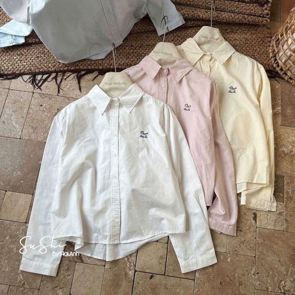 [𝑯𝒂 𝑨𝒏𝒉] Áo Sơ Mi Thêu Chó Tang Chữ QCL1(PN)