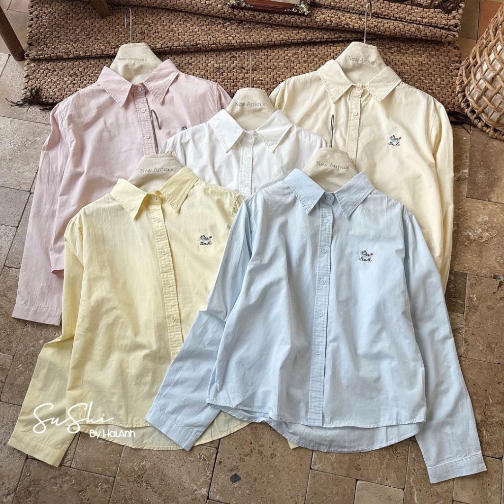 [𝑯𝒂 𝑨𝒏𝒉] Áo Sơ Mi Thêu Chó Tang Chữ QCL1(PN)