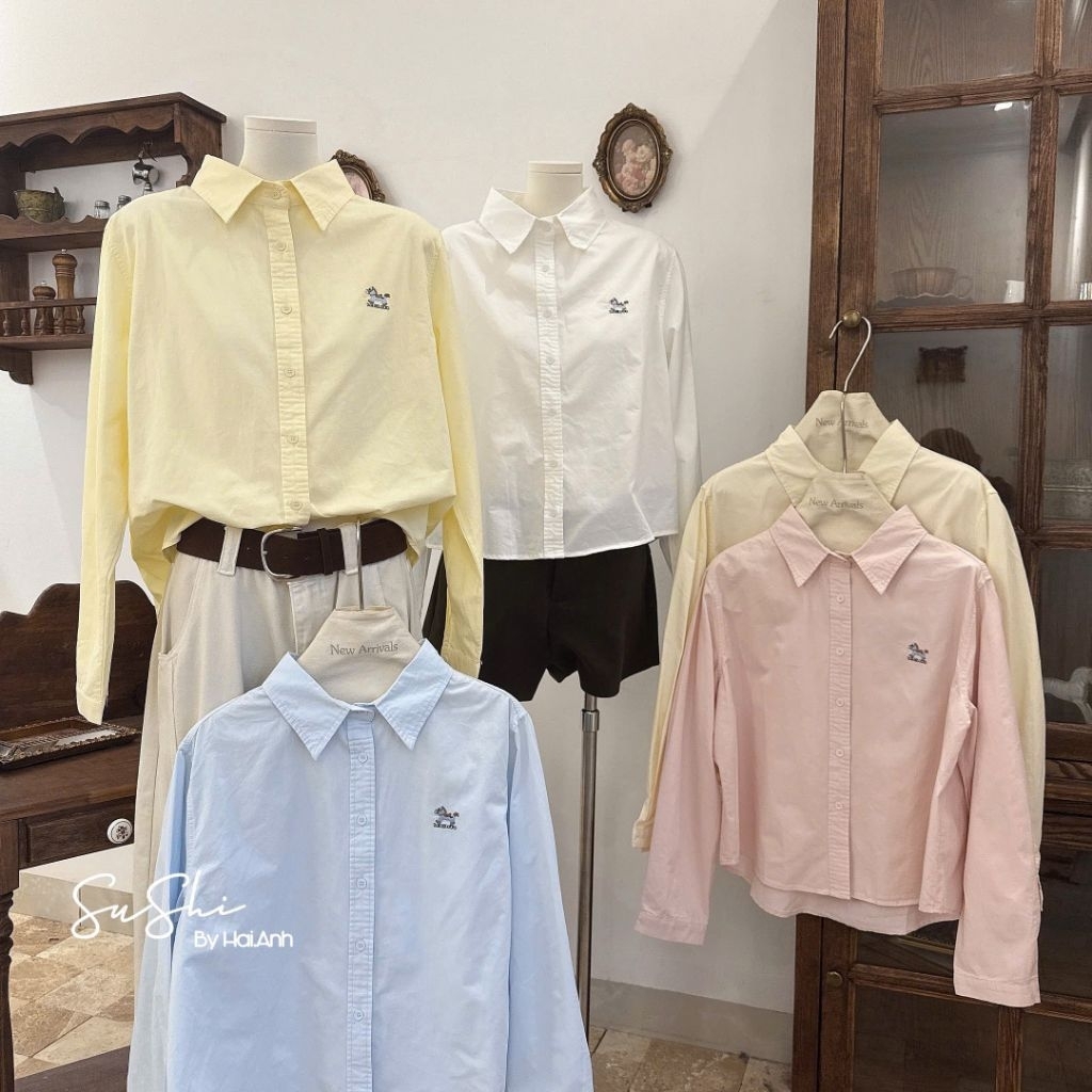 [𝑯𝒂 𝑨𝒏𝒉] Áo Sơ Mi Thêu Chó Tang Chữ QCL1(PN)