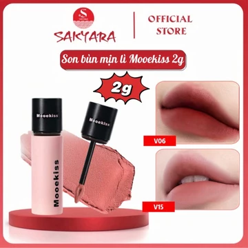 Son kem Mooekiss 2g son bùn Không khô môi tôn da giữ ẩm lâu