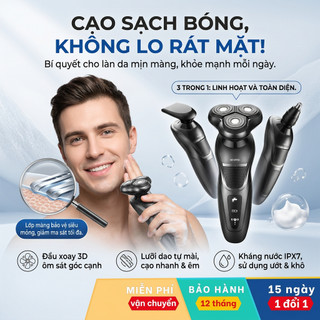 máy cạo râu ,máy cạo râu mini đa năng cạo râu sát, êm, mua 1 được 3 - kháng nước IPX7