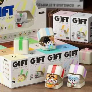 Mô hình lắp ghép thú cưng bò sữa, gấu trúc, ếch xanh mini phiên bản HỘP QUÀ xinh xắn đáng yêu HT Toys