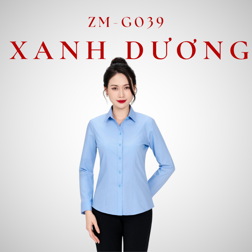 Áo Sơ Mi Dài Tay  Vĩnh Tiến Ladies, GTB 585 , Chất Liệu Modal + Spandex Chiết Ly Eo Tôn Dáng
