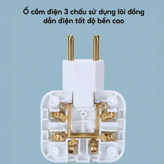 Ổ Cắm Chuyển Đổi 3 Trong 1 2500W – Combo 2 Cái – Phích Cắm Xoay 180° Tiện Lợi, Chịu Tải Cao, Đa Năng