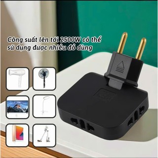 Ổ Cắm Chuyển Đổi 3 Trong 1 2500W – Combo 2 Cái – Phích Cắm Xoay 180° Tiện Lợi, Chịu Tải Cao, Đa Năng