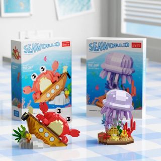 Mô hình lắp ghép sinh vật biển size lớn cao 10cm thích hợp trưng bày HT Toys