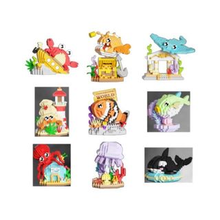 Mô hình lắp ghép sinh vật biển size lớn cao 10cm thích hợp trưng bày HT Toys