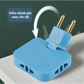 Ổ Cắm Chuyển Đổi 3 Trong 1 2500W – Combo 2 Cái – Phích Cắm Xoay 180° Tiện Lợi, Chịu Tải Cao, Đa Năng