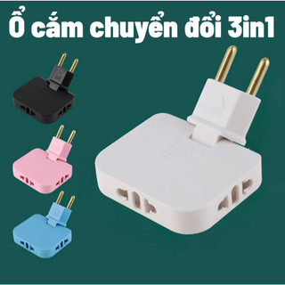 Ổ Cắm Chuyển Đổi 3 Trong 1 2500W – Combo 2 Cái – Phích Cắm Xoay 180° Tiện Lợi, Chịu Tải Cao, Đa Năng