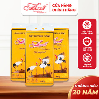 Combo bịch khăn giấy Silkwell rút đáy 450g 2 lớp siêu dai từ bột gỗ nguyên chất không tẩy trắng