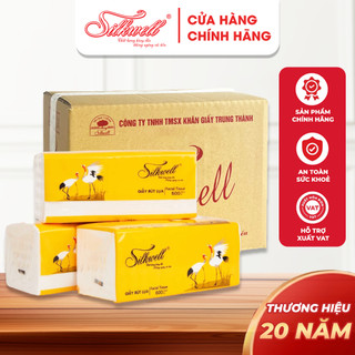 Combo Thùng 9 Giấy ăn Silkwell Sếu 200 tờ 3 lớp, khăn giấy siêu dai mềm mịn Hàng chính hãng