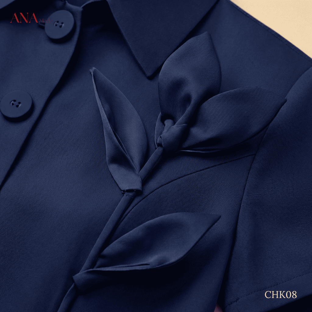Áo Kiểu Đính Hoa Trung Niên ANA Mode Chất Liệu Cotton Lạnh Thanh Lịch Đi Chơi Quà Tặng Mẹ AK25CHK08