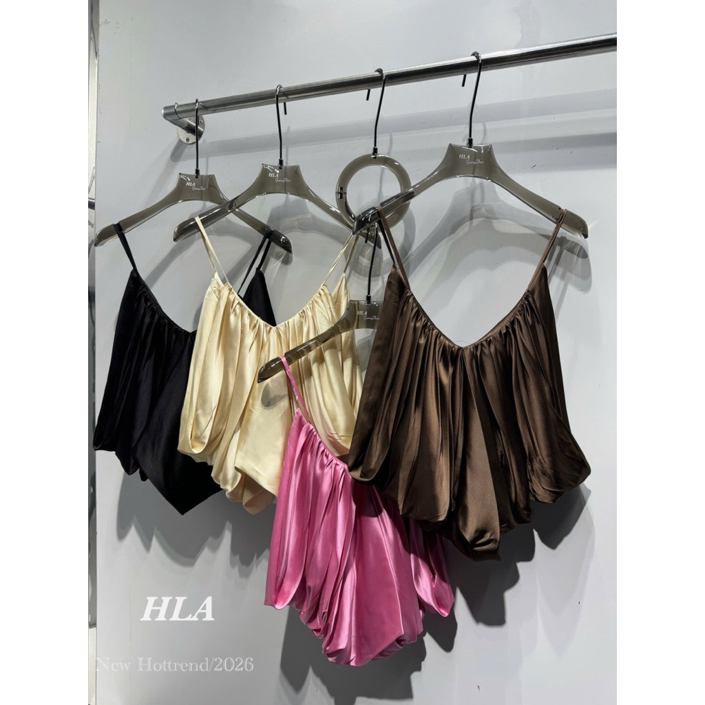 Áo 2 dây lụa Zara nhún đổ bồng