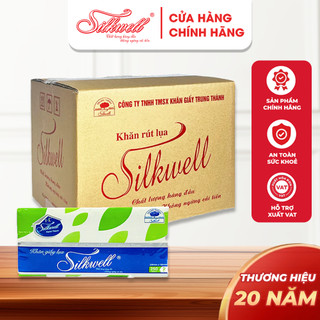 Khăn giấy rút SIlkwell 250 tờ Thùng 9 gói Hàng chính hãng, giấy ăn 2 lớp siêu dày dặn, mềm mịn