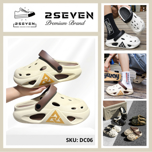 Dép Cross Nam Nữ có Quai Ngang – Dép Sục EVA Êm Nhẹ, Độn Đế Thoáng Khí – Phong Cách Streetwear – DC06 – 2SEVEN