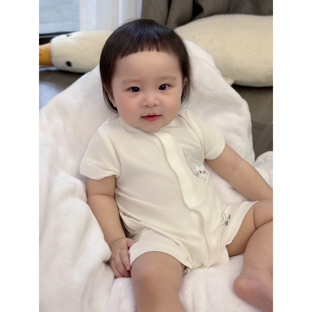 Bộ Body Đùi liền thân vải sợi tre kháng khuẩn [ mềm, mát, co dãn và thấm hút tốt ] cho bé từ 1/3M -9/12M (HBDD04)