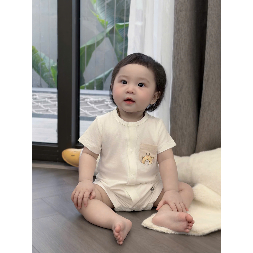 Bộ Body Đùi liền thân vải sợi tre kháng khuẩn [ mềm, mát, co dãn và thấm hút tốt ] cho bé từ 1/3M -9/12M (HBDD04)