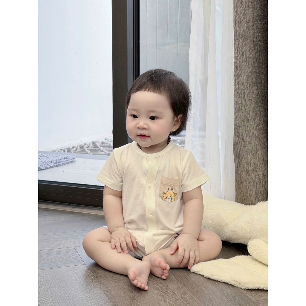 Bộ Body Đùi liền thân vải sợi tre kháng khuẩn [ mềm, mát, co dãn và thấm hút tốt ] cho bé từ 1/3M -9/12M (HBDD04)