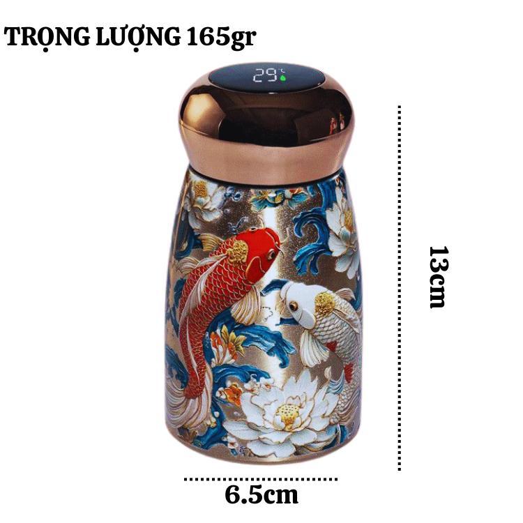 Bình cafe giữ nhiệt Inox 316 dung tích 230ml họa tiết 3D phong cách Trung Hoa huyền bí