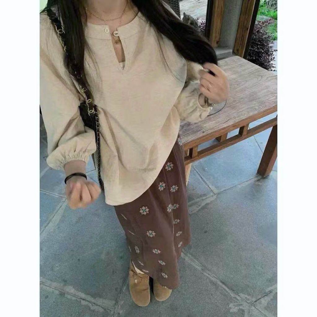 𝗔𝗻𝗱𝘆  - Áo Linen Bambo cổ tròn tay lỡ BEELY