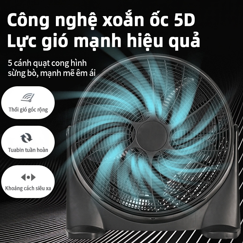 EXYT Quạt sàn 20 inch, Quạt mạnh vượt trội, gió rộng 160°, 3 mức gió, chạy êm, dùng phòng khách phòng ngủ, có điều khiển