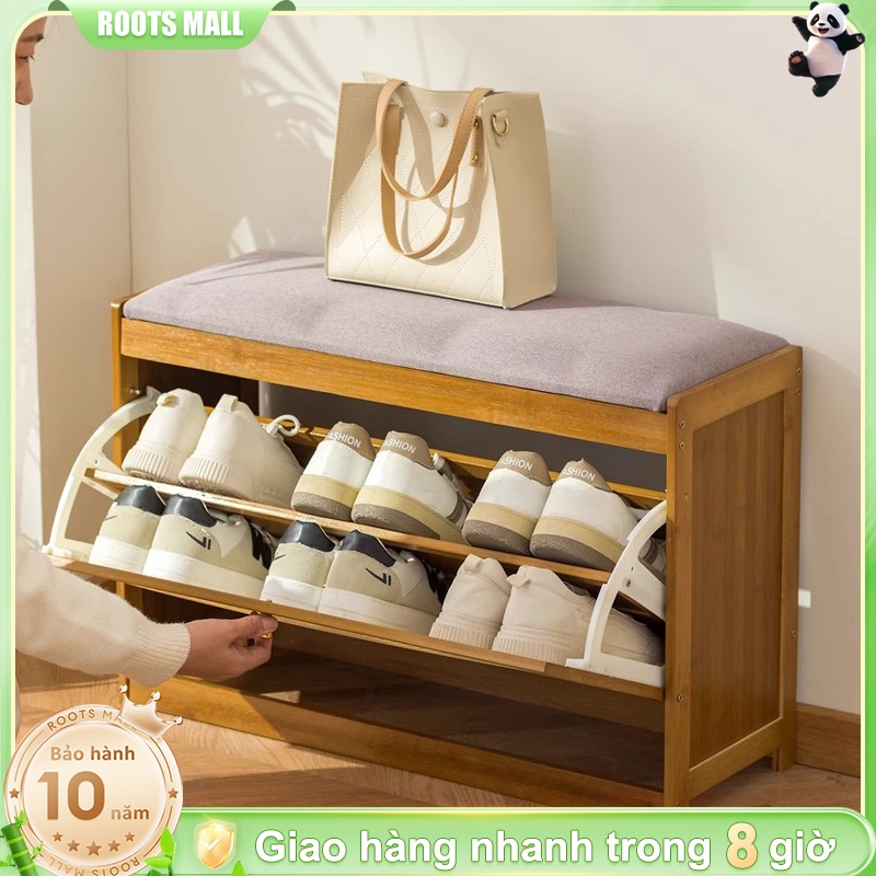 Kệ Giàу Bàn Ghế Ngồi Xổ Giàу Gỗ 2 Tầng Có Đệm Kệ Để Giàу Dép Thông Minh Thiết Kế Tối Ưu Không Gian