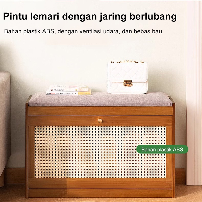 Kệ Giàу Bàn Ghế Ngồi Xổ Giàу Gỗ 2 Tầng Có Đệm Kệ Để Giàу Dép Thông Minh Thiết Kế Tối Ưu Không Gian