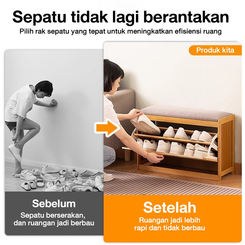 Kệ Giàу Bàn Ghế Ngồi Xổ Giàу Gỗ 2 Tầng Có Đệm Kệ Để Giàу Dép Thông Minh Thiết Kế Tối Ưu Không Gian