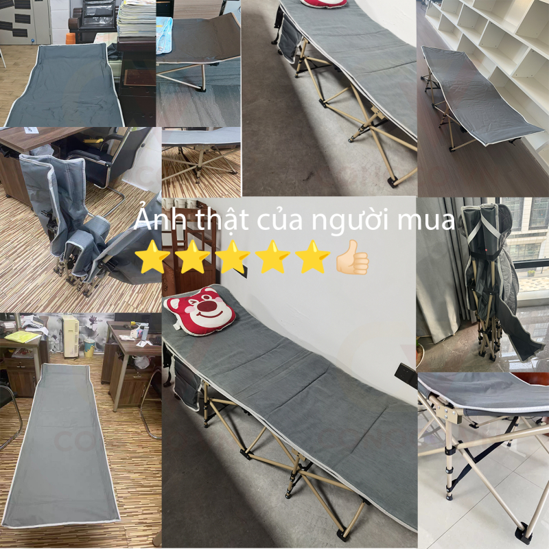 CONOCO Giường gấp xếp văn phòng 1m9/1m7 cao cấp vải Oxford thoáng khí có túi  chịu tải 150kg