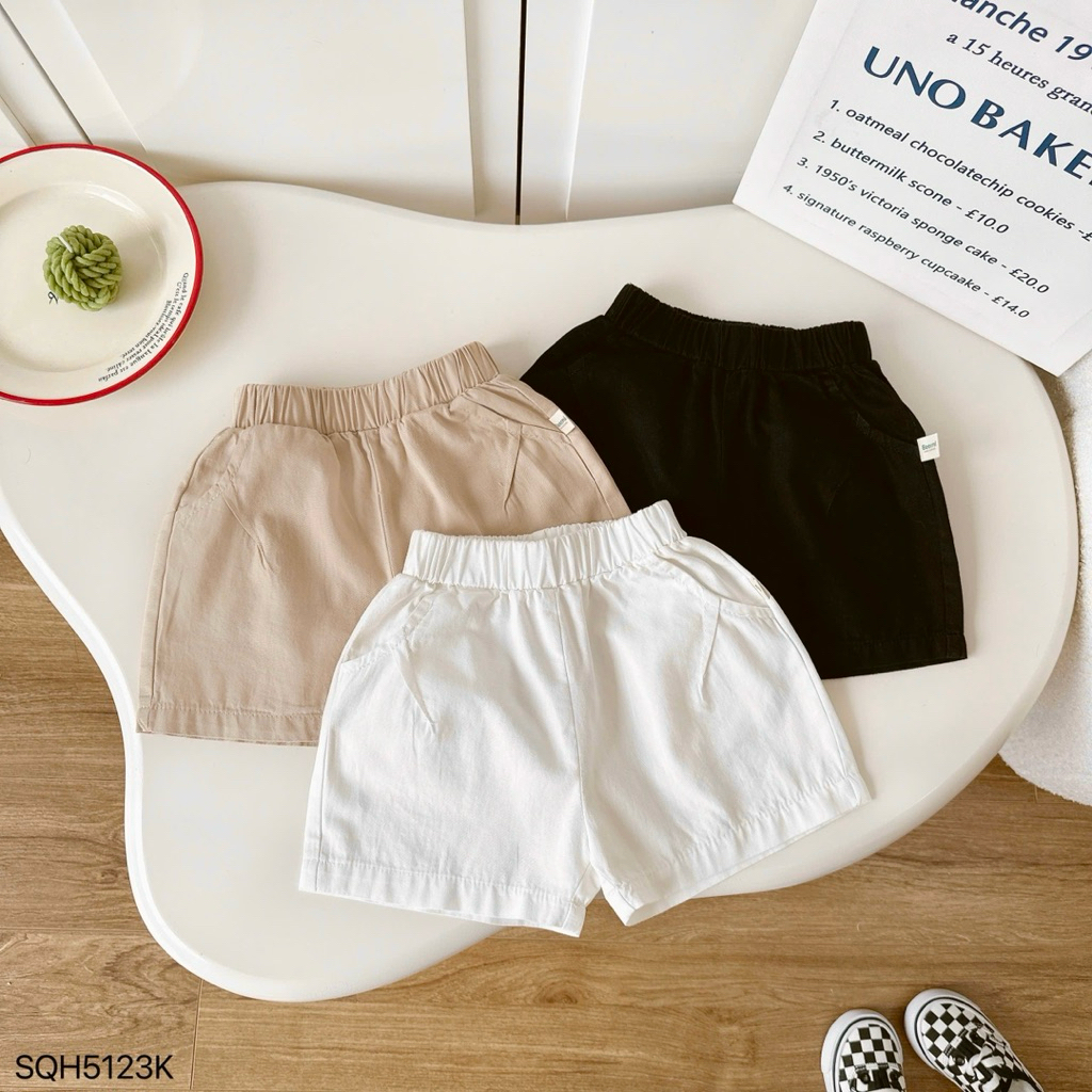 Quần short kaki Beermi chất liệu mềm mại kiểu dáng Basic dễ dàng phối đồ cho bé 9-24kg