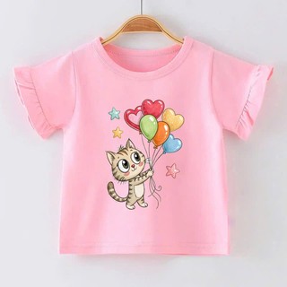 👕 Áo Thun Bé Gái mềm mịn thoáng mát in hình dễ thương 👕 AT607