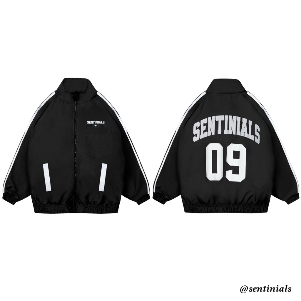 Sentinials “09” Soccer Team Nylon Jacket áo khoác cổ cao form rộng