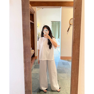Quần đũi kẻ form rộng Ma Vie