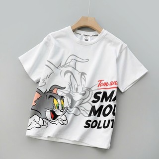 Áo Thun Unisex Trẻ Em Tom Và Jerry Form Rộng Thoáng Mát Size 20-50Kg