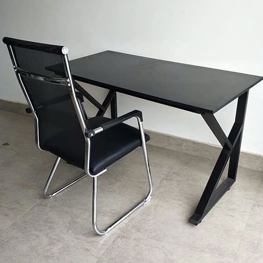 Bàn Chân K Cao Cấp, Bàn Học Bàn Làm Việc Khung Sắt Chắc Chắn, Mặt Gỗ MDF 15 LI Chống Trầy