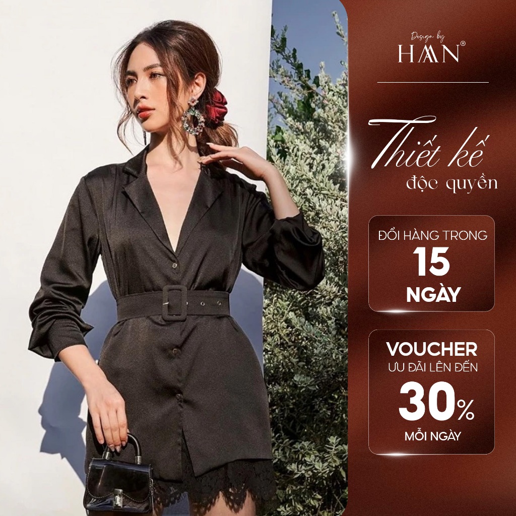 Set Áo Chân Váy Nữ, Áo Lụa Cổ Vest Chân Váy Ren Có Quần Bảo Hộ - Set Áo Vest Trẻ Trung XInh Xắn - Haan Design