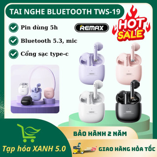 Tai Nghe Bluetooth TWS-19 Remax Có Mic Thoại, Cảm Ứng, Pin Dùng 5h, Bảo Hành 2 Năm