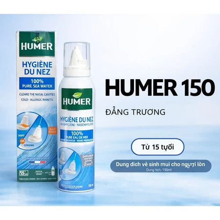 Dung dịch xịt mũi đẳng trương người lớn Humer 150 Nose Hygiene Adults 150ml