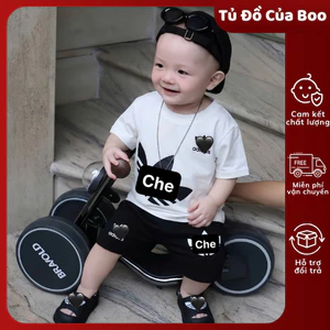 Set Áo Thun+Quần Short Trẻ Em D.as, Set Bộ Thể Thao Bé Trai-Gái Cotton Mềm Mát Mùa Hè 7-15kg A16