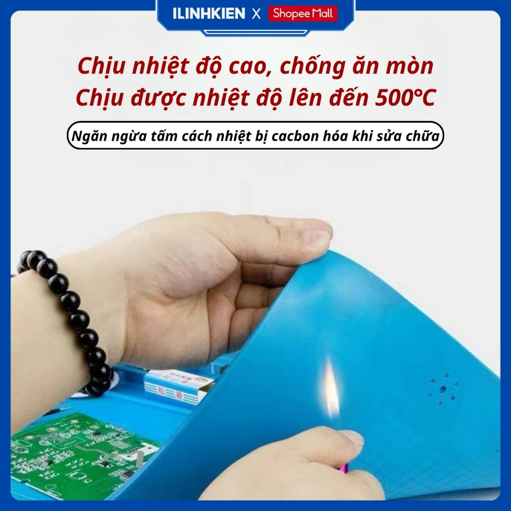 Tấm lót sữa chữa thiết bị điện tử silicon chịu nhiệt, từ tính, chống ăn mòn chính hãng ilinhkien